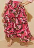 Tiered Printed Maxi Skirt, Bright Rose image number 0