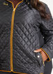 Ribbed Knit Paneled Quilted Jacket, Black image number 3