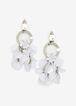 Sequin Diamond Floral Drop Earring, Silver image number 0