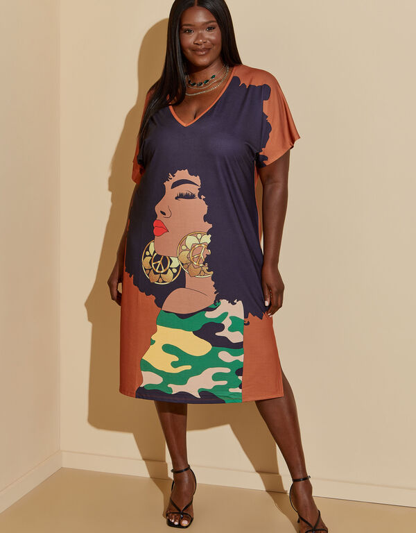 Afro Profile Sneaker Dress, Bombay Brown image number 0