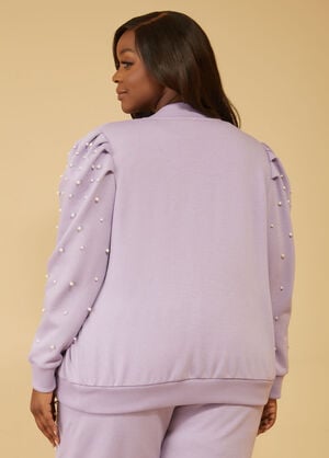 Faux Pearl Embellished Jacket, Viola image number 1