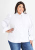 Ruffle Trimmed Cotton Blend Shirt, White image number 0