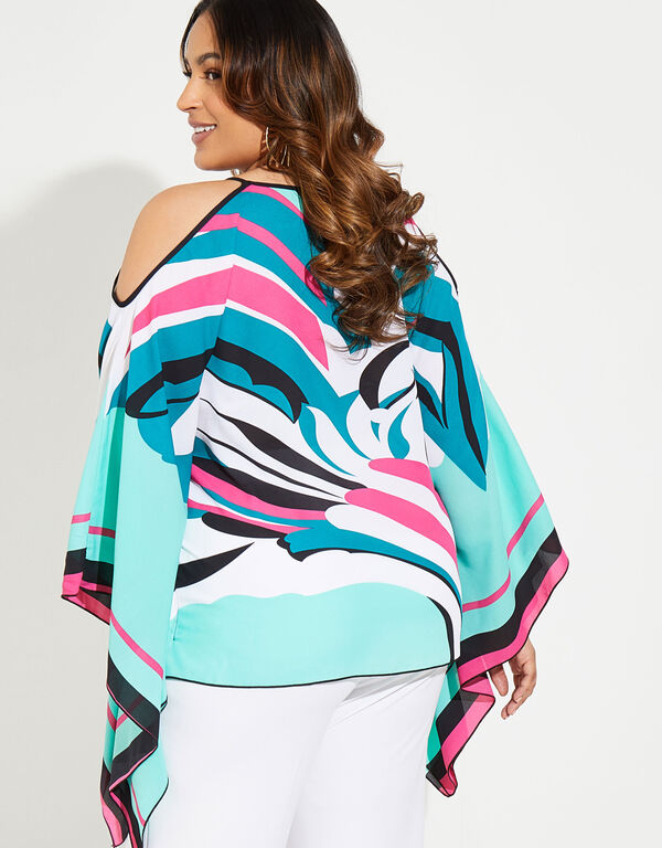 Cold Shoulder Abstract Print Tunic, Ice Green image number 1