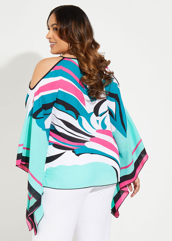 Cold Shoulder Abstract Print Tunic, Ice Green image number 1