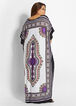 Dashiki Hi Low Caftan Maxi Dress, Purple image number 1