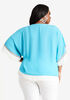 Colorblock Wide Sleeve Blouse, Blue image number 1