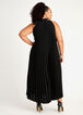 Pleated Halter Midi Dress, Black image number 1