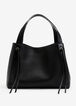 Black Faux Leather Shoulder Bag, Black image number 0