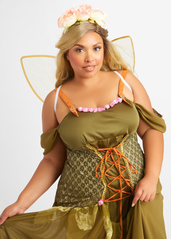 Rose Fairy Princess Costume, Green image number 3