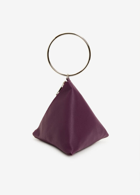 Purple Faux Leather Pyramid Bag, Purple Magic image number 1
