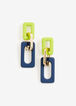 Rubber Square Link Drop Earrings, Multi image number 1