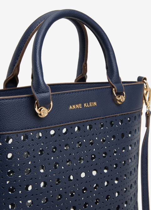 Anne Klein Perforated Tote, Navy image number 2