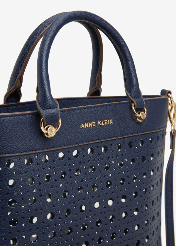 Anne Klein Perforated Tote, Navy image number 2