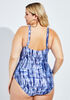 Noon Swim Twisted Spotted Swimsuit, Blue image number 1