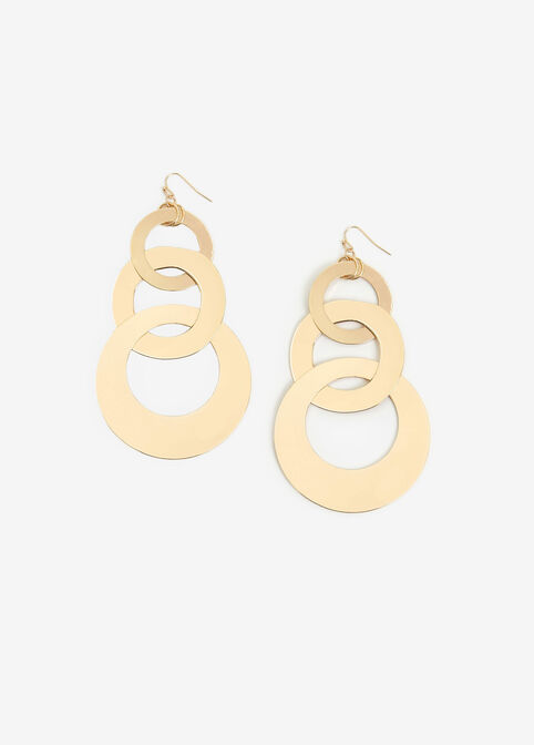 Gold Interlocking Drop Earrings, Gold image number 0