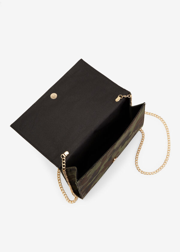 Camo Chain Strap Shoulder Bag, Olive image number 2