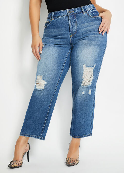 90s Mid-Rise Loose Straight Jeans, Denim image number 0