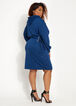 Lace Up Hoodie Sweatshirt Dress, Estate Blue image number 1