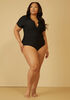 Catherine Malandrino Zip Swimsuit, Black image number 2