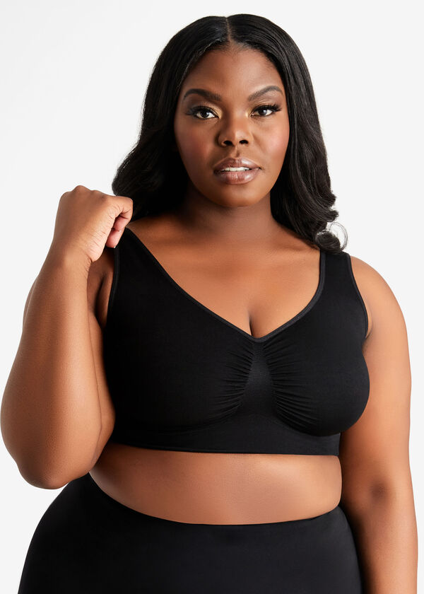 Seamless No Wire Bralette, Black image number 0