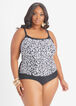 Christina Blue Printed Swimsuit, Black White image number 0