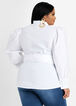 Belted Cotton Button Up Top, White image number 1