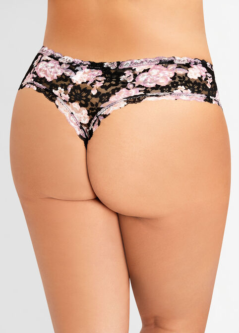 Floral Lace Hipster Thong, Multi image number 1