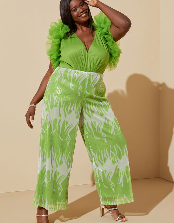 Embellished Straight Leg Jumpsuit, Parrot Green image number 0