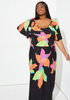 Cutout Floral Print Maxi Dress, Multi image number 2