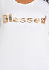 Bow Sequin Blessed Graphic Tee, White image number 1