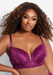 Lace Padded Underwire Push-Up Bra, Purple image number 0