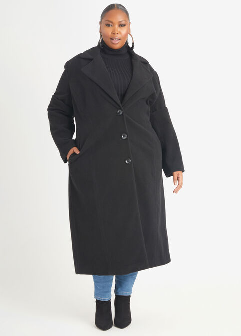 Plus Size Wool Coat Coat Trendy Faux Fur Plus Size Coats image number 0