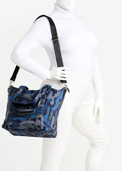 SRB2 Camo Puffer Tote Bag, Blue image number 3