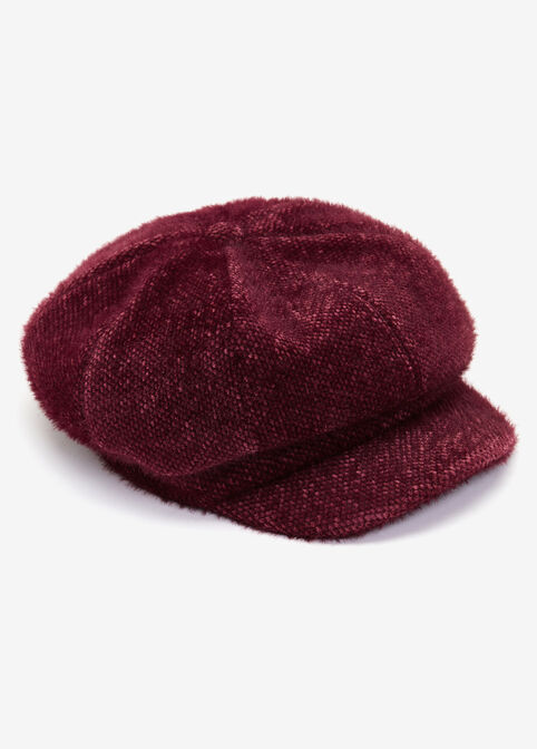 Brushed Knit Cabbie Hat, Burgundy image number 0