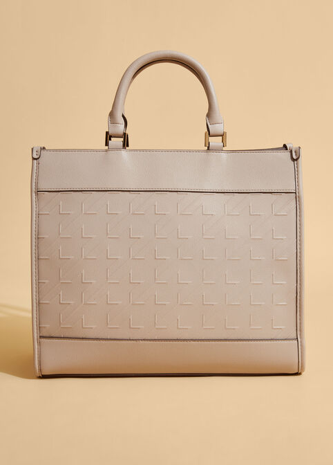 Anne Klein Houndstooth Tote, Ivory image number 1
