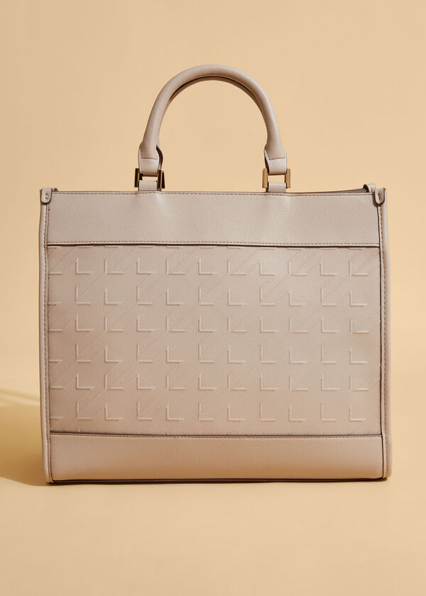 Anne Klein Houndstooth Tote, Ivory image number 1
