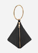 Black Faux Leather Pyramid Bag, Black image number 0