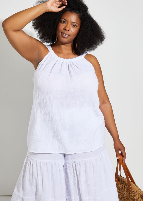 Cotton Gauze Top, White image number 0