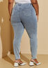 Lace Paneled Skinny Jeans, Denim image number 1