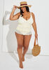 Nicole Miller Crocheted Swimsuit, White image number 0