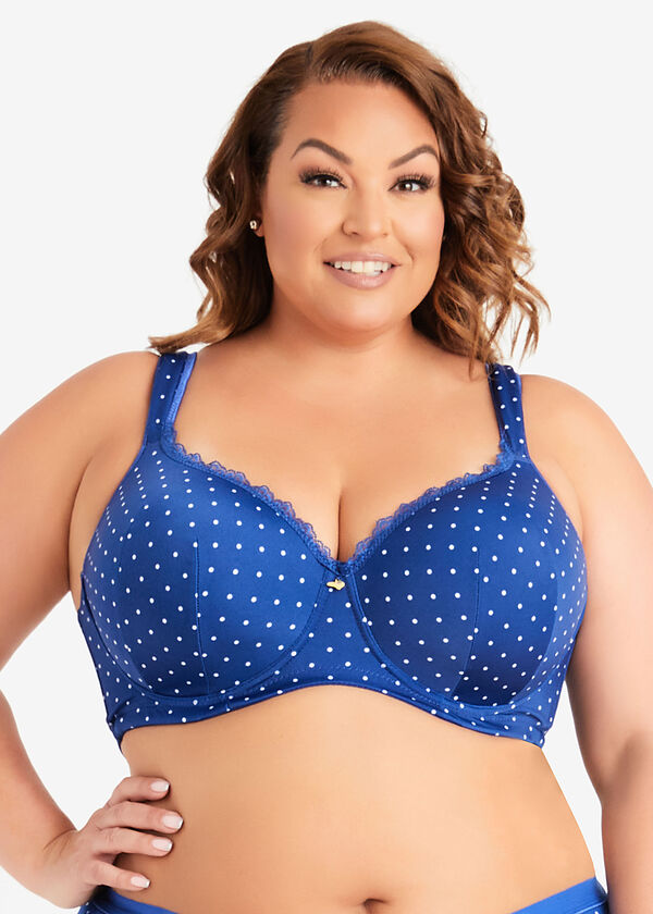 Dotted Full Coverage Butterfly Bra, Sodalite image number 0