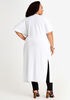 Elbow Sleeve 2 Pocket Open Duster, White image number 1