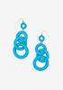 Raffia Link Dangle Earrings, BlueBird image number 0