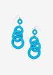 Raffia Link Dangle Earrings, BlueBird image number 0