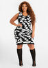 Plus Size Leopard Print Faux Fur Sleeveless Stretch Bodycon Dress image number 0