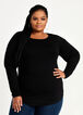 Plus Size Basic Stretch Knit Solid Fitted Scoop Neck Long Sleeve Tee image number 0