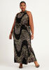 Sequinned Velvet Gown, Black Combo image number 0