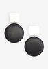 Faux Leather Earrings, Black image number 0