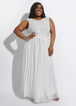Belted Sequin Lace & Mesh Dress, White image number 0