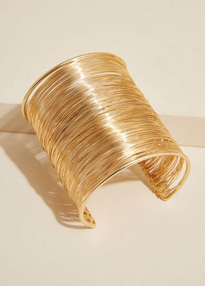 Gold Tone Wired Cuff, Gold image number 0
